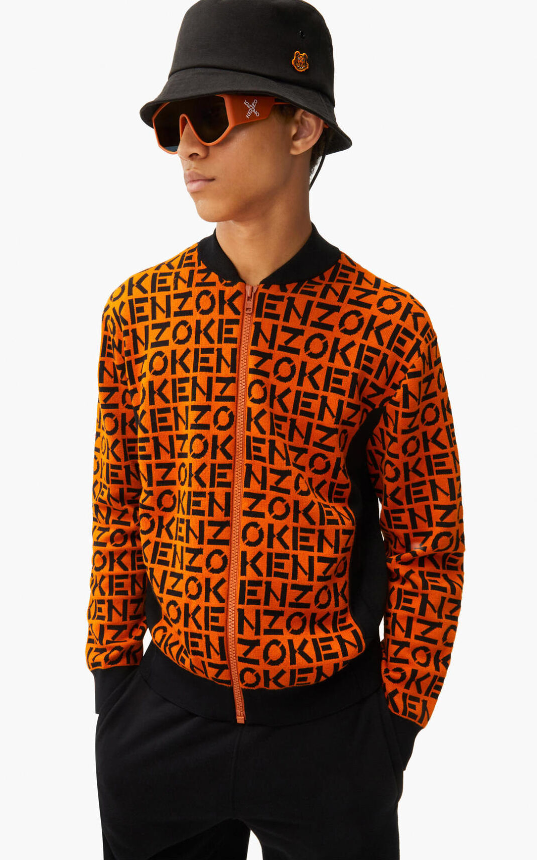 Kenzo monogrammed in jacquard Chaquetas Deportivas Hombre Naranjas Oscuro | 0124358-RJ